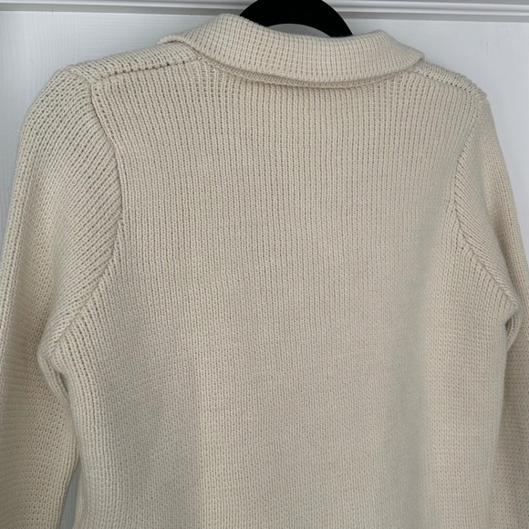 Zara Double-Breasted Button Knit Cardigan with Flat Lapel Cream Size Small NWT - Picture 8 of 12